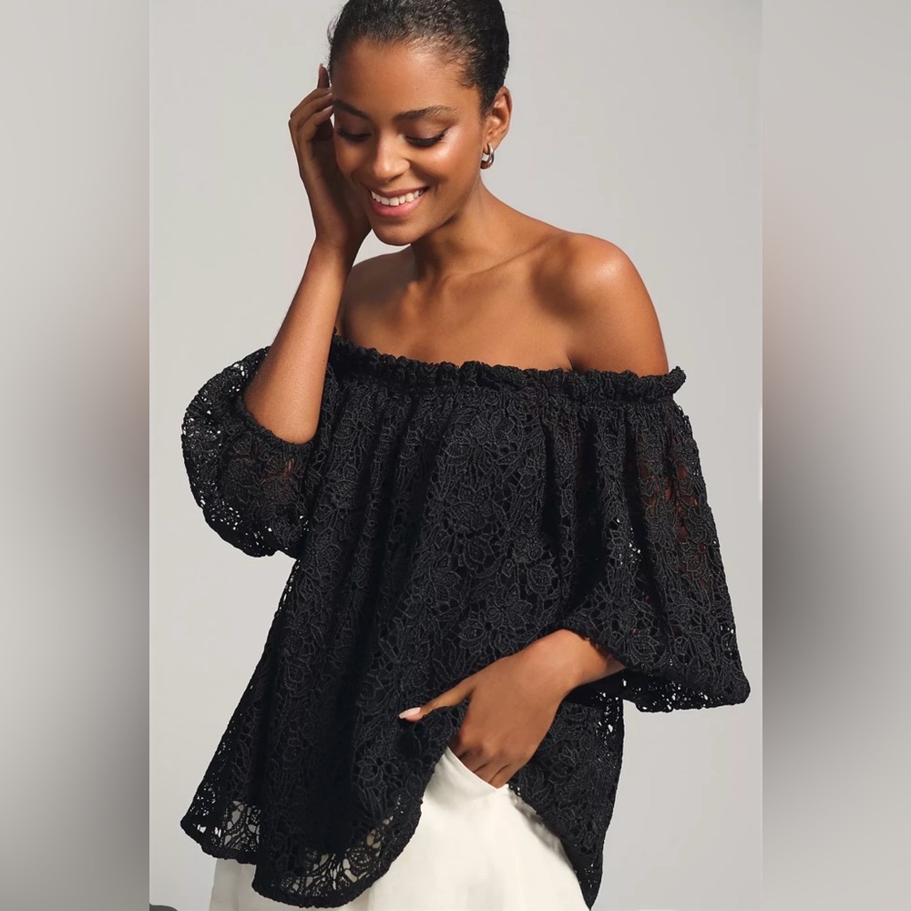 Anthropologie Maeve Off The Shoulder Cutwork Top NEW